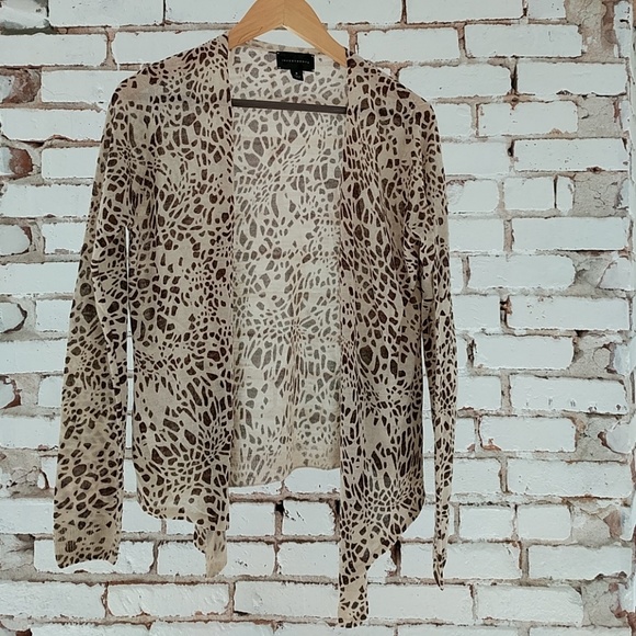 {Investments} Lightweight Animal Print Cardigan - Picture 1 of 3